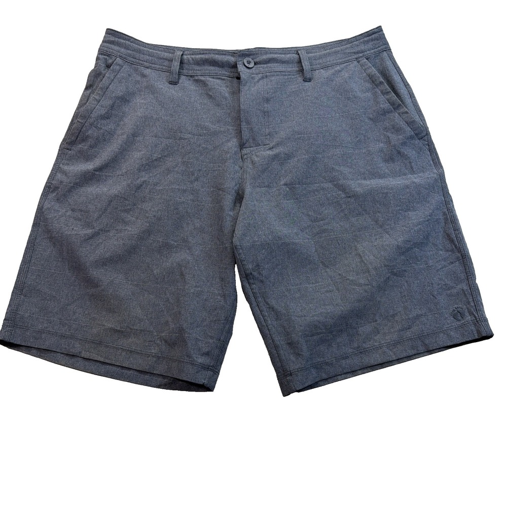 Hang Ten Board Shorts Men 36 Gray Stripe Sport Bermuda Stretch Performance